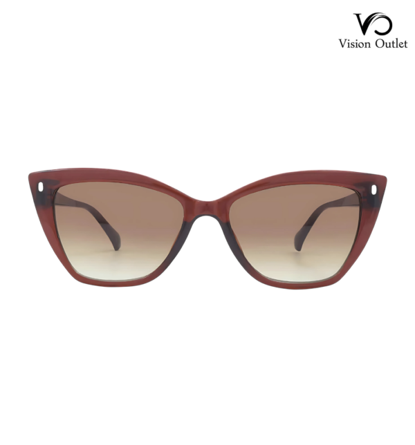 Calvin Klein CK22551S 210 Butterfly Women's Sunglasses – Transparent brown plastic full-rim frame with brown gradient lenses offering 100% UV protection.