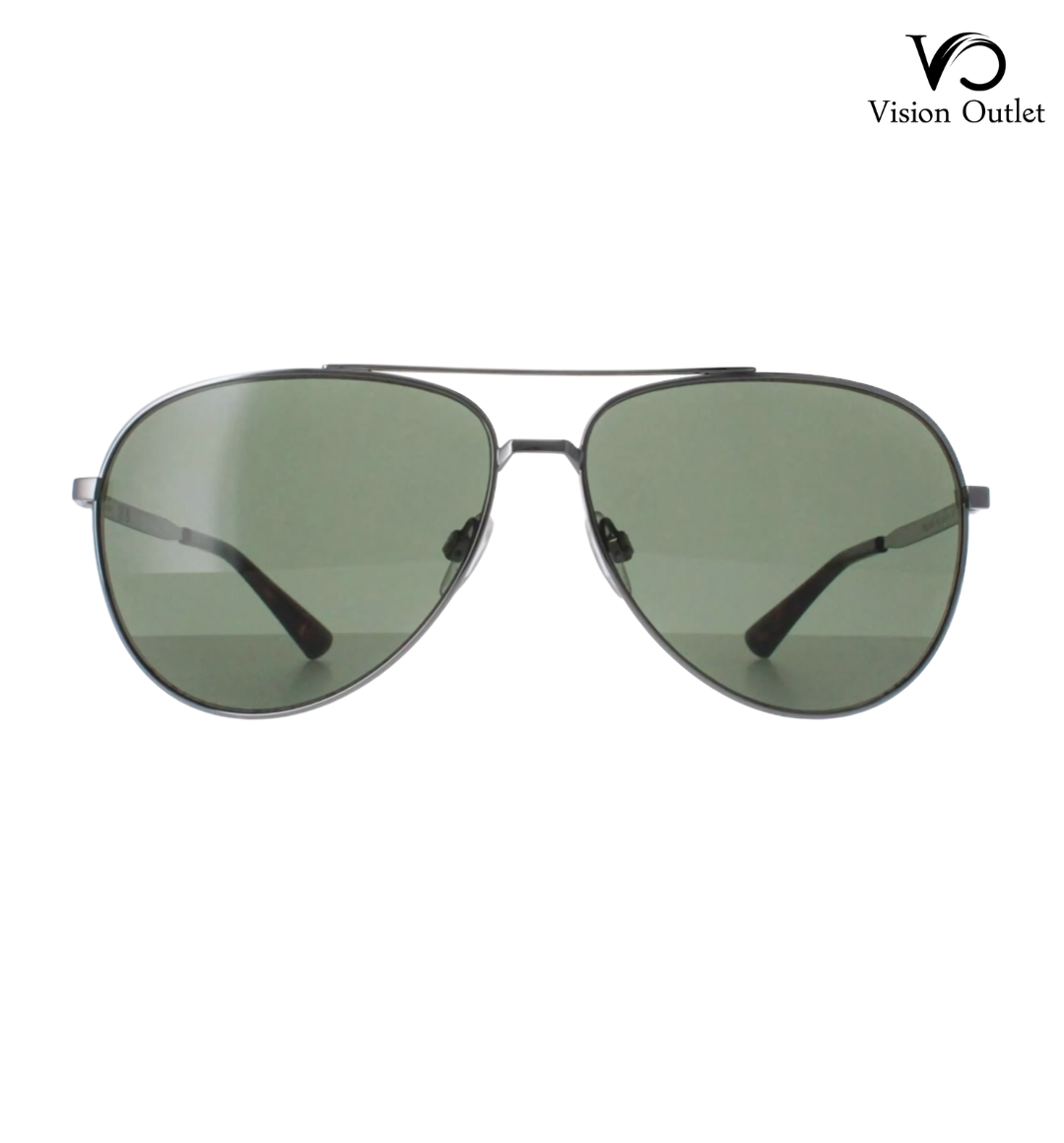 Calvin Klein CK22124S 051 Men's Pilot Sunglasses – Light ruthenium full-rim frame with green lenses offering a sleek, stylish look and 100% UV protection.