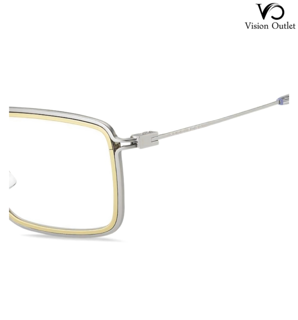 Hugo Boss 1231 TNG men’s eyeglasses with a rectangular palladium gold metal frame and transparent demo lenses.