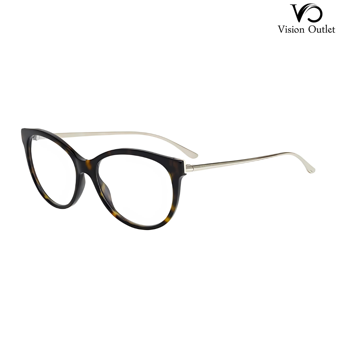 Hugo Boss 0894 AQT round eyeglasses with a dark Havana acetate front and light gold metal temples for a stylish, elegant look.