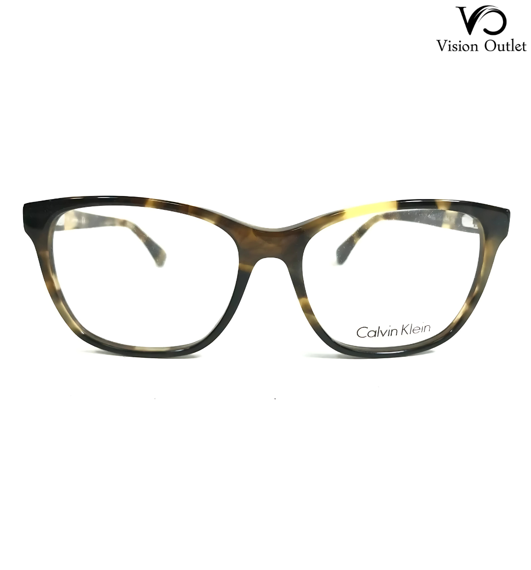 Calvin Klein CK5869 214 women's brown cat-eye eyeglasses with full-rim acetate frame, featuring a 52 mm lens width and 135 mm temple length.