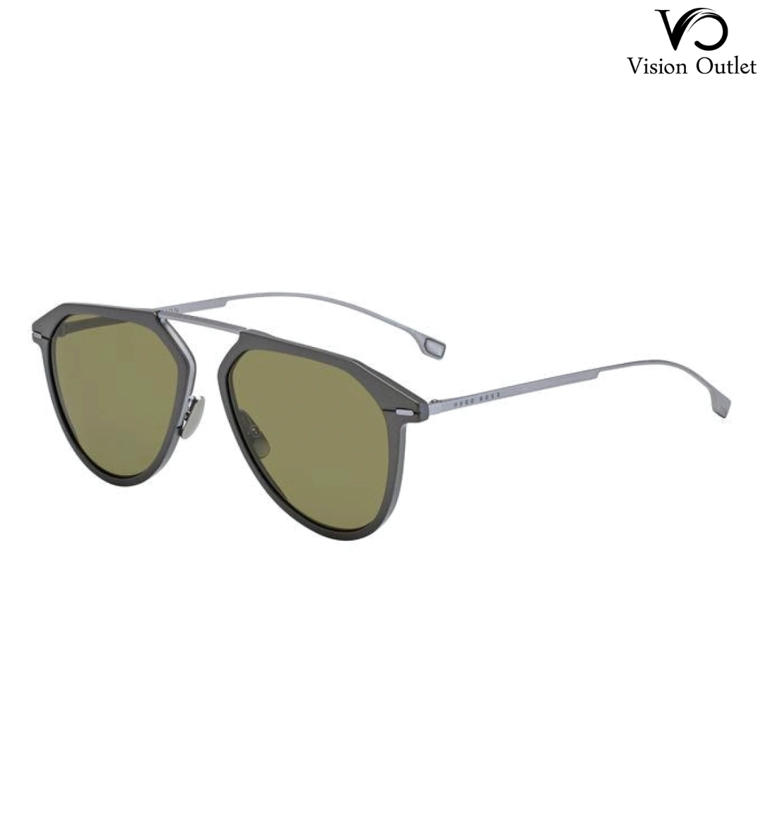 with a matt grey aluminum frame, green polarized lenses, and UV protection for men.