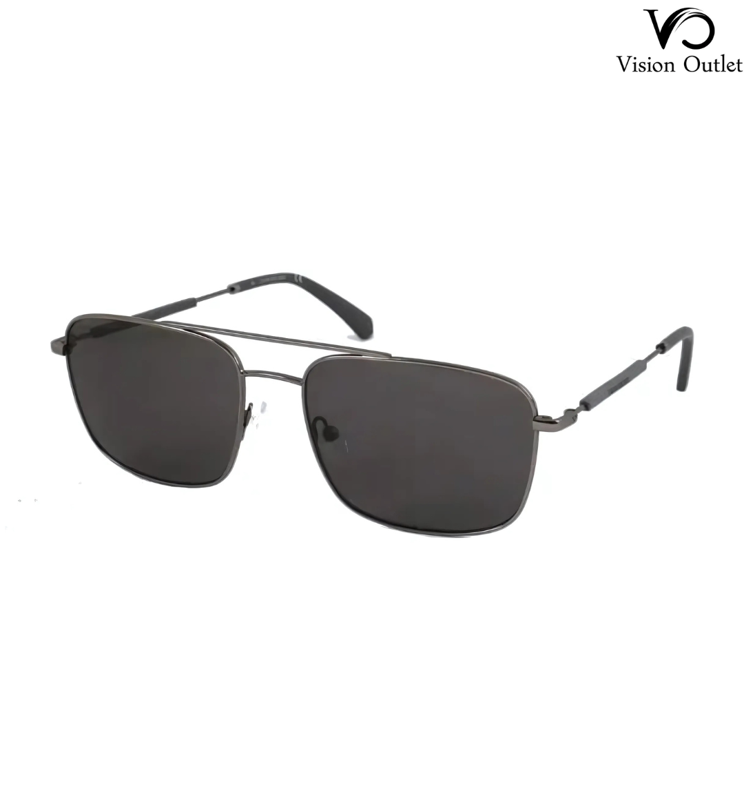 Calvin Klein CKJ20112S 008 men's sunglasses with a black square navigator frame and rectangular lenses, offering 100% UV protection.