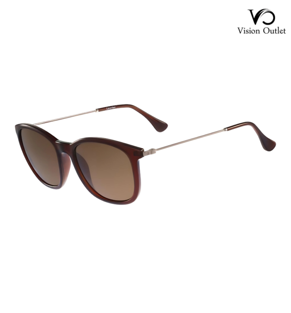 Calvin Klein CK3173S 201 Women's Sunglasses – Shiny brown full-rim frame with brown lenses, designed for a sophisticated and stylish look.