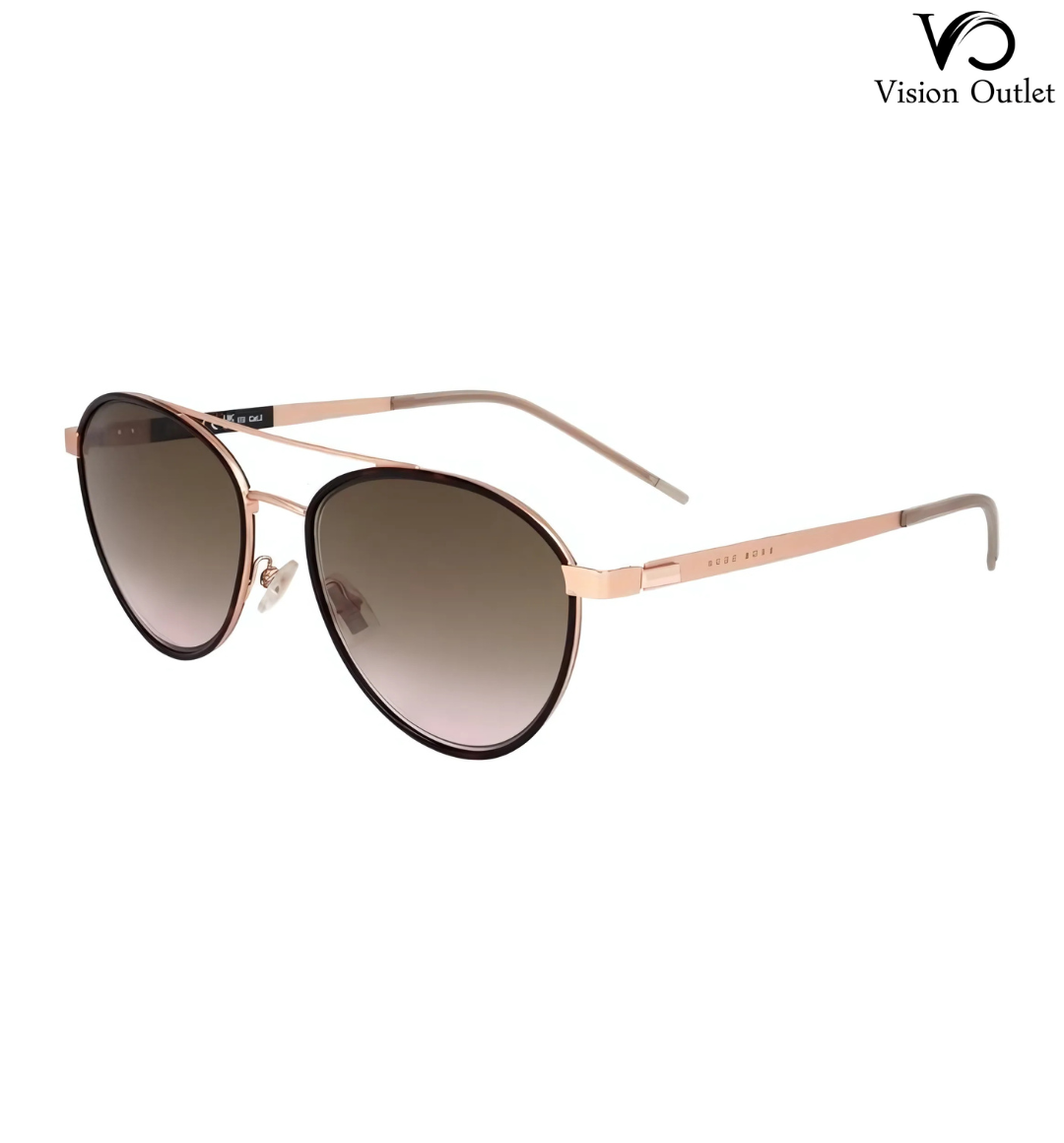 Hugo Boss 1162/S 06JM2 women’s sunglasses – pink lenses with brown metal frame, providing UV protection and a chic look.