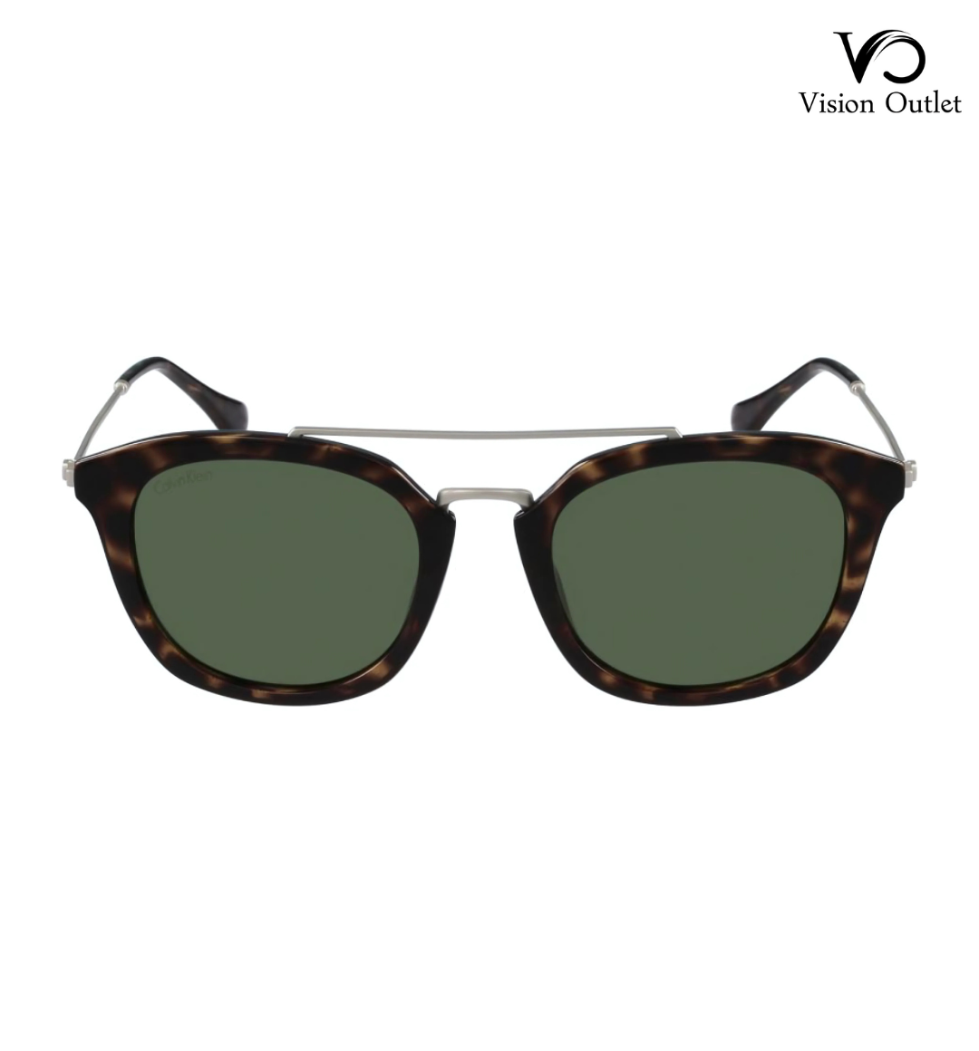 Calvin Klein CK3195S 214 Unisex Prescription Sunglasses – Shiny tortoise full-rim frame with green lenses, stylish and available with prescription options.