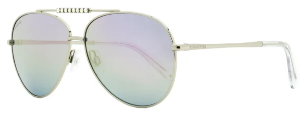 Swarovski Aviator Sunglasses SK0308 16Z Palladium/Crystal 60mm